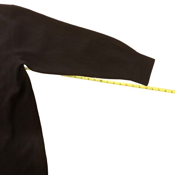 Alfred Sung Men's Black Long-Sleeve Hidden Button-Up Shirt L/G 100% Polyester - Picture 8 of 9